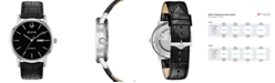 Bulova Men's Automatic American Clipper Black Leather Strap Watch 42mm